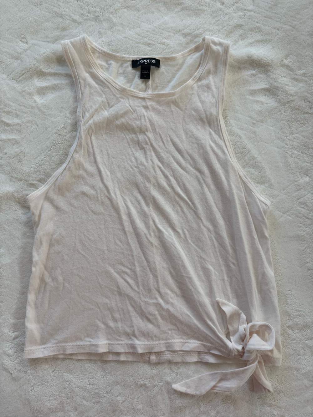 Express White Tie-Hem Tank Top